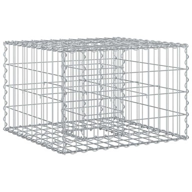Gabionski uzdignuti krevet, 60 x 60 x 40 cm, srebrni