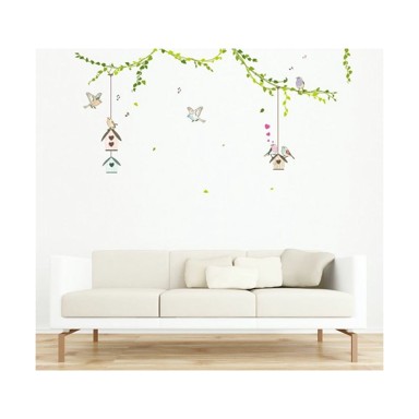 AMBIANCE Set zidnih naljepnica Birds cages in the Forest