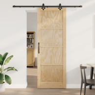 Klizna vrata s kompletnim setom 83x232 cm od čvrste borovine