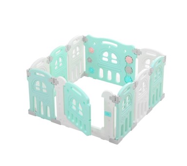 MAMAKIDS Modularni vrtić za djecu, suhi bazen 120×120, zeleno-bijela