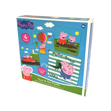 Senzorne puzzle Peppa Pig, 4 slagalice, 18+ mjeseci