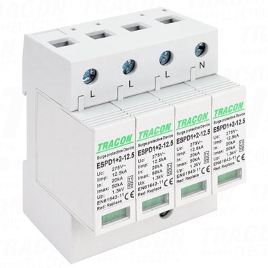 TRACON Electric odvodnik prenapona T1+T2, AC, zamjenjivi ulošci