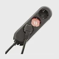 BACHMANN Produžni kabel 3x220V 1,5 m crni 388.170