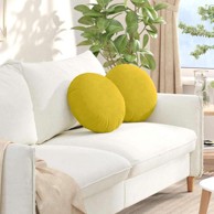 Jastučići za sjedenje 2 kom Ø40x13 cm baršun, žuti