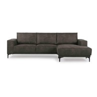 SCANDIC Antracitno siva kutna garnitura od imitacije kože (s desnim kutom) Copenhagen, 280x152x85 cm