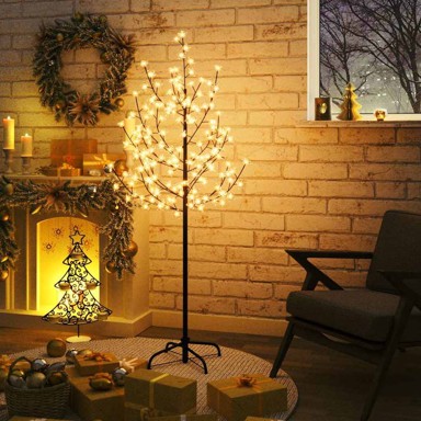 LED drvce rascvjetane trešnje, 150 cm, 120 LED žarulja, toplo bijelo svjetlo