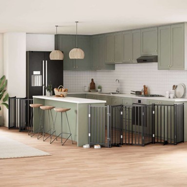 Vrata za pse s vratašcima, 12 panela, sklopiva, 50 x 90 x 2 cm