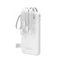 WOZINSKY W11-W Powerbank 10000 mAh 10 W s ugrađenim kabelima i svjetiljkom, bijela