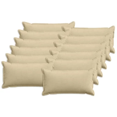 Presvlaka za jastuk Houten 12 kom., 40 x 80 cm, kord, svijetlozeleno-siva