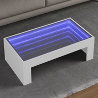 Stolić s beskonačnim LED svjetlima bijeli 90x50x30 cm