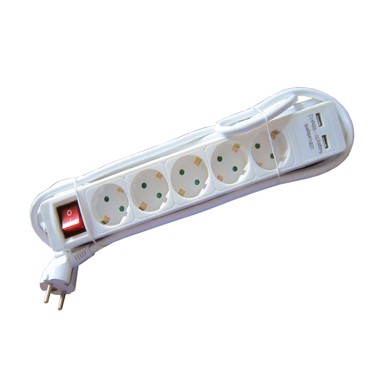 WERTOR 2USB 5V,05A produžna priključnica 5/1,5