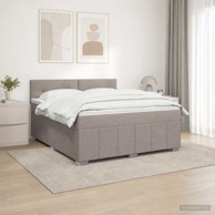 Boxspring krevet s madracem 140 x 190 cm od tkanine, sivosmeđi
