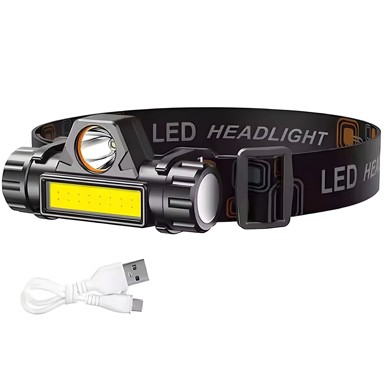 Naglavna lampa 4v1 s magnetom, crna