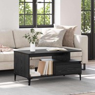 Stolić za kavu crni hrast 90 x 49 x 45 cm konstruirano drvo