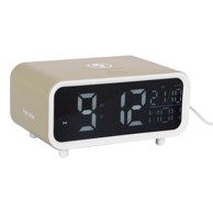 KARLSSON Digitalna budilica Chunky LED s bežičnim punjačem, prirodna