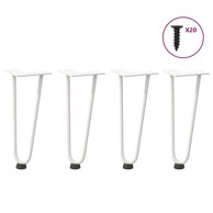 Noge s ukosnicama za stolić za kavu 4 kom. bijele 30 cm, puni čelik