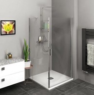POLYSAN Tuš kabina ZOOM, pravokutna, 900 x 800 mm, univerzalna staklena vrata, aluminij, krom