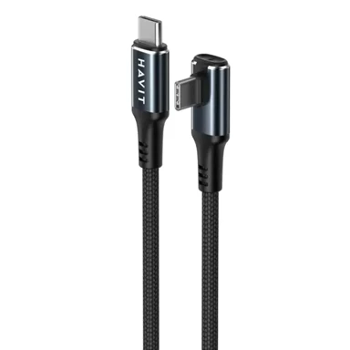 HAVIT Kabel za mobitel CB6314, Type-C na Type-C, kutni priključak, 3 m, crno-plava