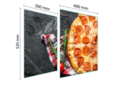 TMK Staklena zaštita za štednjak ili ploču za kuhanje 70x52, pizza