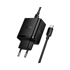 HOCO Punjač N75, 1 x USB-A i 2 x Type-C, Type-C kabel 1 m, GaN, PD, 65 W, crna
