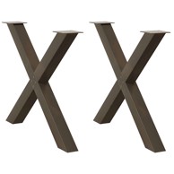 Noge za blagovaonski stol u obliku slova x od čelika, 2 kom, 90 x (72-73) cm, prirodna