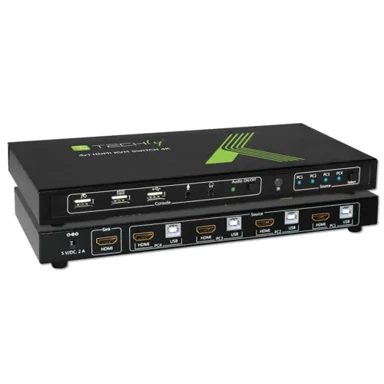 TECHLY Switch KVM IDATA KVM-HDMI4U, 4x1 USB HDMI 4Kx2K, crni