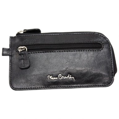 PIERRE CARDIN etui za ključeve kožni, 13 x 7 cm, crni