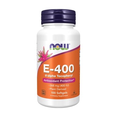 NOW Vitamin E-400, 268 mg, 100 tableta za žvakanje