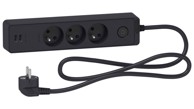SCHNEIDER Odace produžni kabel s 3 utičnice 2x USB priključka, 1,5 m ST933U1B, antracit
