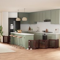 Vrata za pse s vratašcima 15 panela sklopiva 750 cm drvo topole