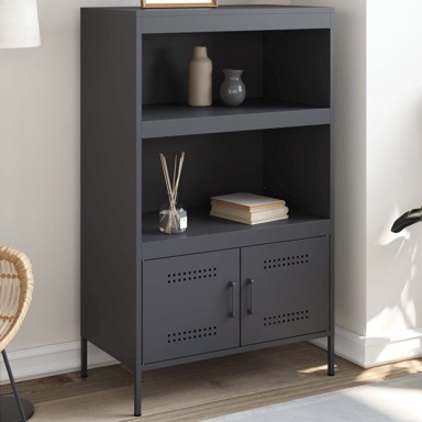 Visoka komoda antracit 67 x 39 x 113 cm čelična