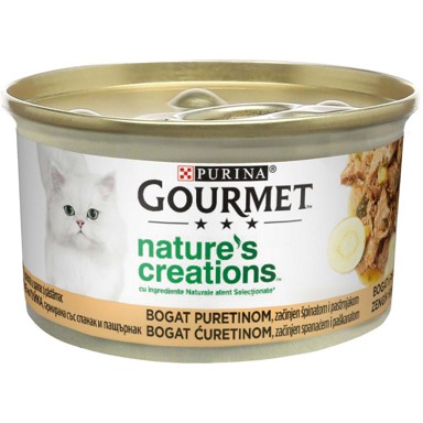 GOURMET Hrana za životinje NATURES CREATION PURETINA ŠPINAT I PASTRNJAK, 85 g