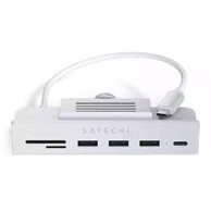SATECHI USB hub CLAMP HUB IMAC, USB-C, 1x USB-C, 3x USB-A 3.0, 1x Micro/SD, srebrna