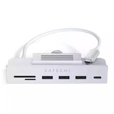 SATECHI USB hub CLAMP HUB IMAC, USB-C, 1x USB-C, 3x USB-A 3.0, 1x Micro/SD, srebrna