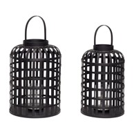 HÜBSCH Set od 2 crne lucerne od bambusa Bamboo Garo
