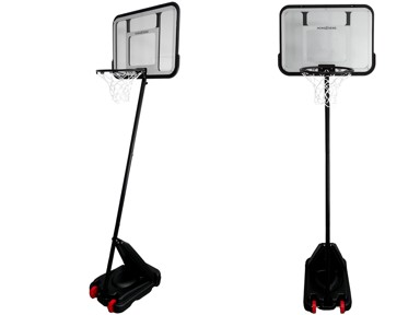 Set za košarku, s loptom i pumpom, 250cm, crni