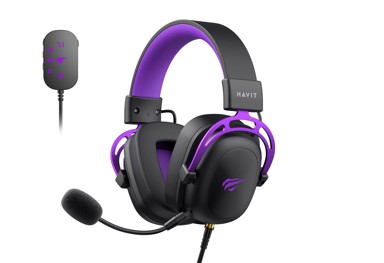 HAVIT Gaming slušalice H2002C+U, crno/ljubičaste