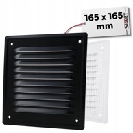 Metalna ventilacijska rešetka na vijke 14 x 14 cm za kamin i dimnjak, crna