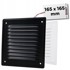 Metalna ventilacijska rešetka na vijke 14 x 14 cm za kamin i dimnjak, crna