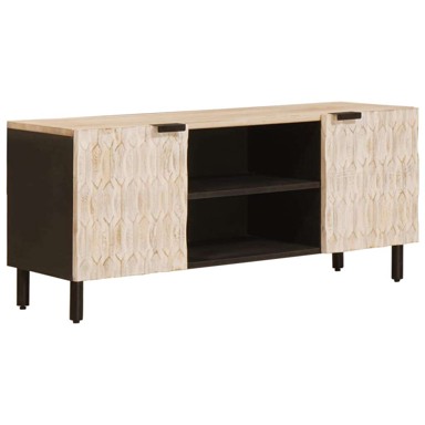 TV ormarić s policom finš bijelog pranja 105 x 33,5 x 46 cm, bijelo prani