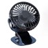 Mini USB ventilator s kopčom, stolni, crni