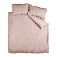CATHERINE LANSFIELD Posteljina Seersucker Frill od krepa za bračni krevet 200x200 cm ružičasta