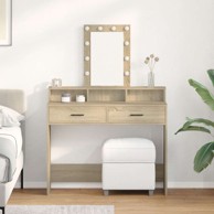 Toaletni stolić s LED svjetlima, sonoma hrast