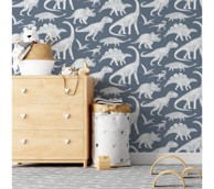 PASTELOWE Tapete, dinosauri, plave
