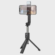 HOCO Selfie stick aluminijski K15 s LED svjetlom i Bluetooth daljinskim, crni
