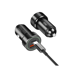 XO Auto punjač TZ11, USB-A + USB-C, 20 W + USB-C na Lightning kabel, crna