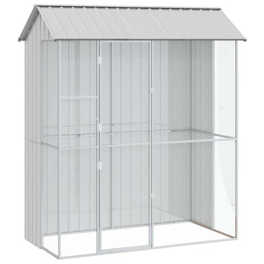 Kavez za ptice, sivi, 215x110x247 cm