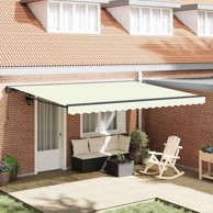 Skrovita tenda 450 x 300 cm poliester i metal ručna, krema