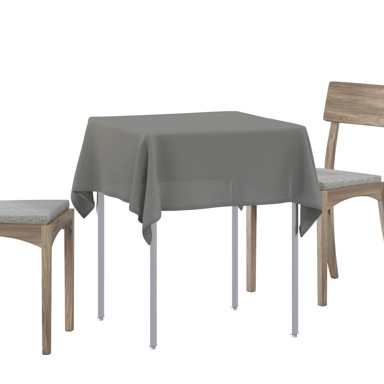 Tkanina za stol 5 kom. 140 x 140 cm, pravokutna, svjetlosiva