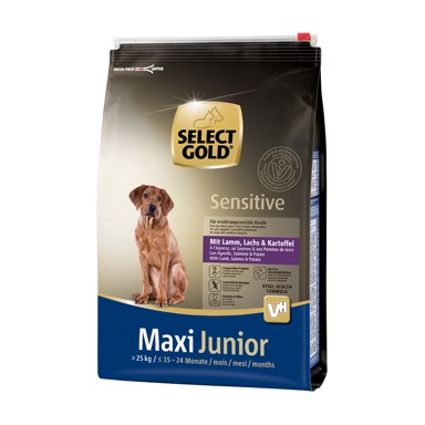 SELECT GOLD Hrana za pse Sensitive Junior Maxi janjetina, losos i krumpir 4 kg